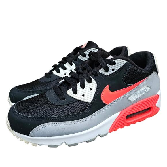 Nike Air Max 90 Essential Sneaker Size 8.5 Wolf Grey Bright Crimson AJ1285-012 - Picture 3 of 13